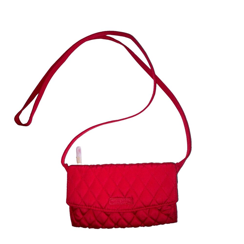 Vera Bradley Red Quilted ALL-IN-ONE Crossbody Wallet Small Purse